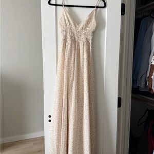 Altar'd State Cream and Brown Floral Dress